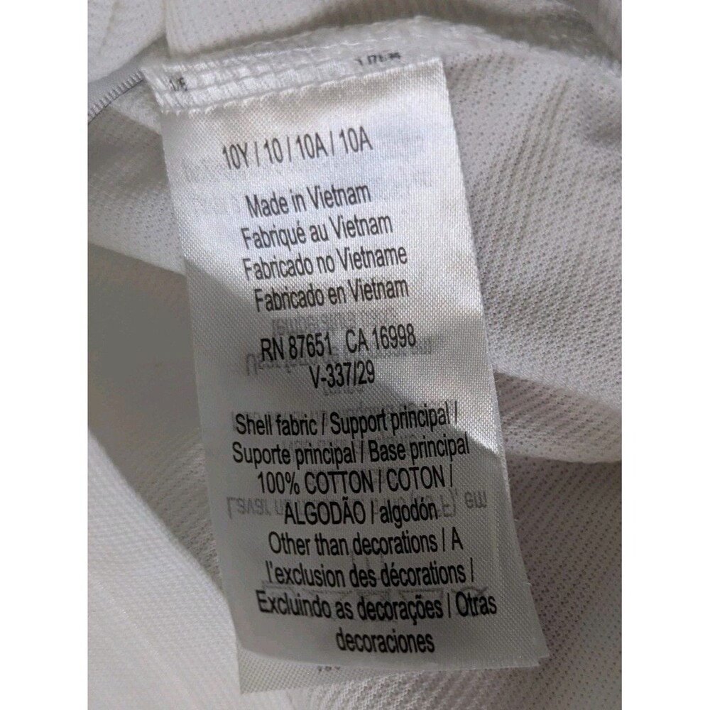 Lacoste Sport Polo Shirt Youth Boys 10Y White Yellow Preppy Classic Logo - Picture 7 of 7